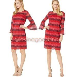 Trina Turk Lovey Lace Illusion Dress Lipstick Red NWT sz 2